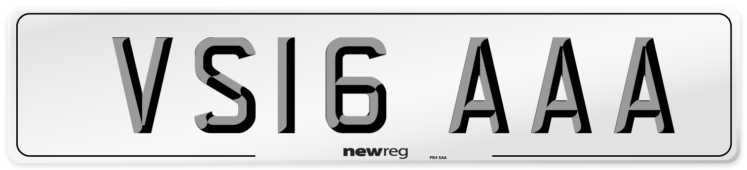 VS16 AAA Number Plate from New Reg